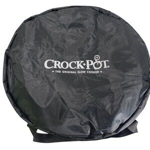 Crock Pot Insulated Slow Cooker Carrier Travel Thermal Oval Black Double Handle